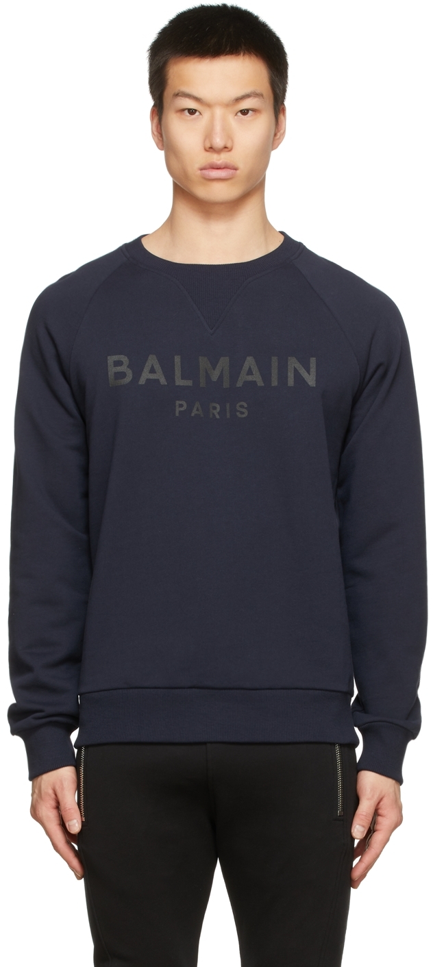Balmain Navy Logo Sweatshirt