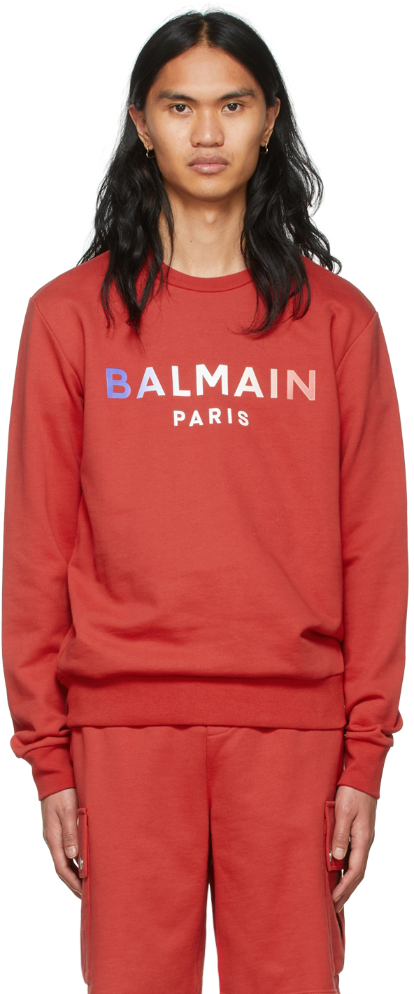 Mode Sweats Sweatshirts Pierre Balmain Sweatshirt rouge imprim\u00e9 avec th\u00e8me style d\u00e9contract\u00e9 