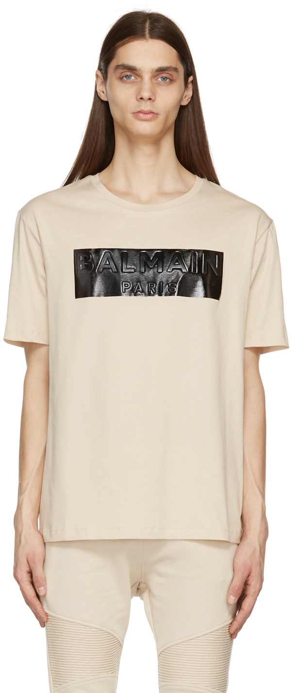 shuttle Telemacos barndom Off-White Tape Logo T-Shirt by Balmain on Sale
