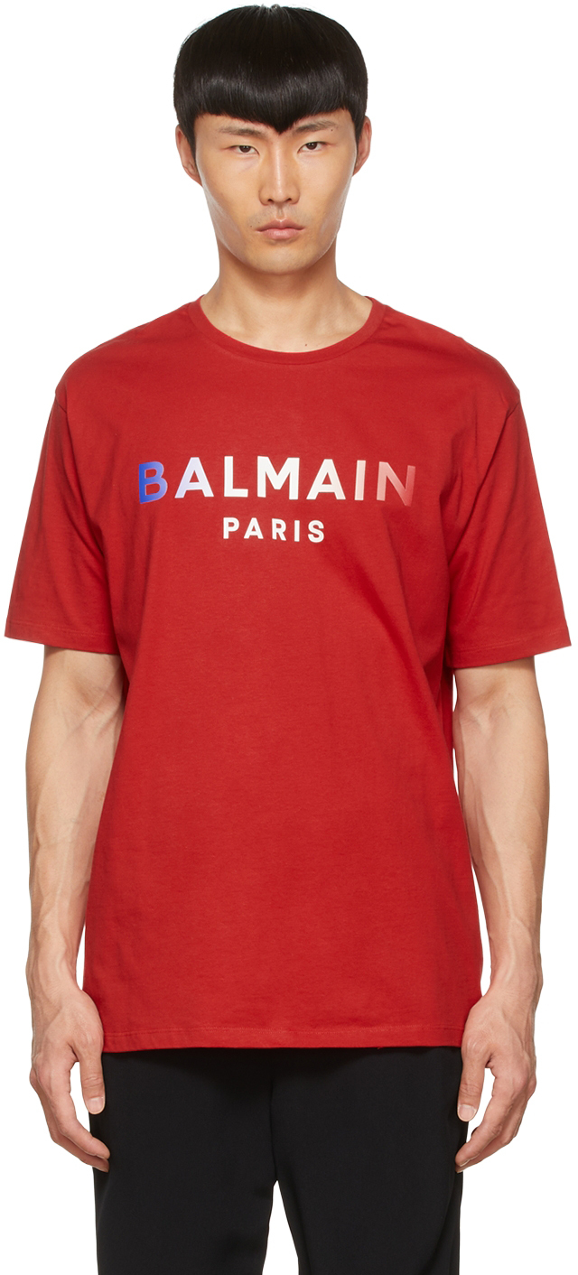 Balmain Red Cotton T-Shirt