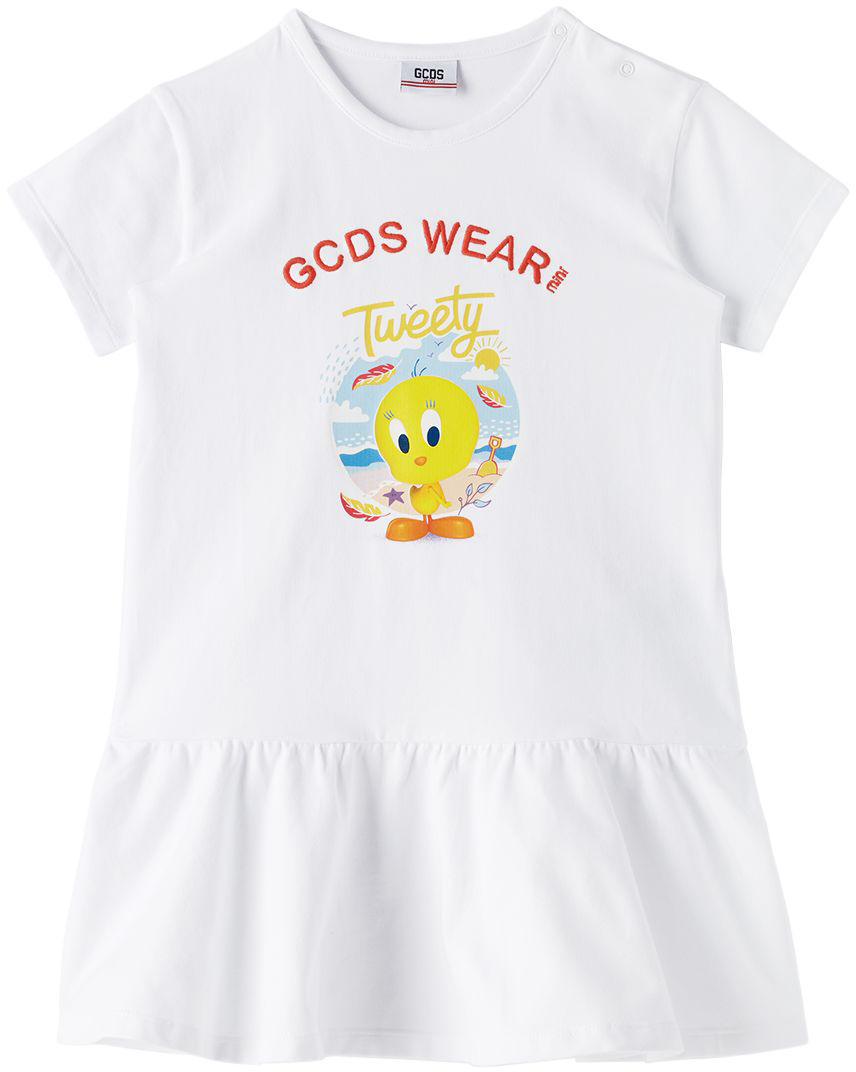 Baby White Looney Tunes Edition Cotton Dress Ssense Bambina Abbigliamento Vestiti Vestiti estivi 