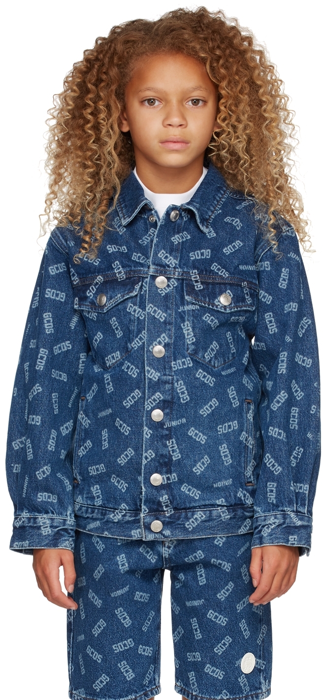 SSENSE Clothing Jackets Denim Jackets Kids Blue DenimLogo Jacket 