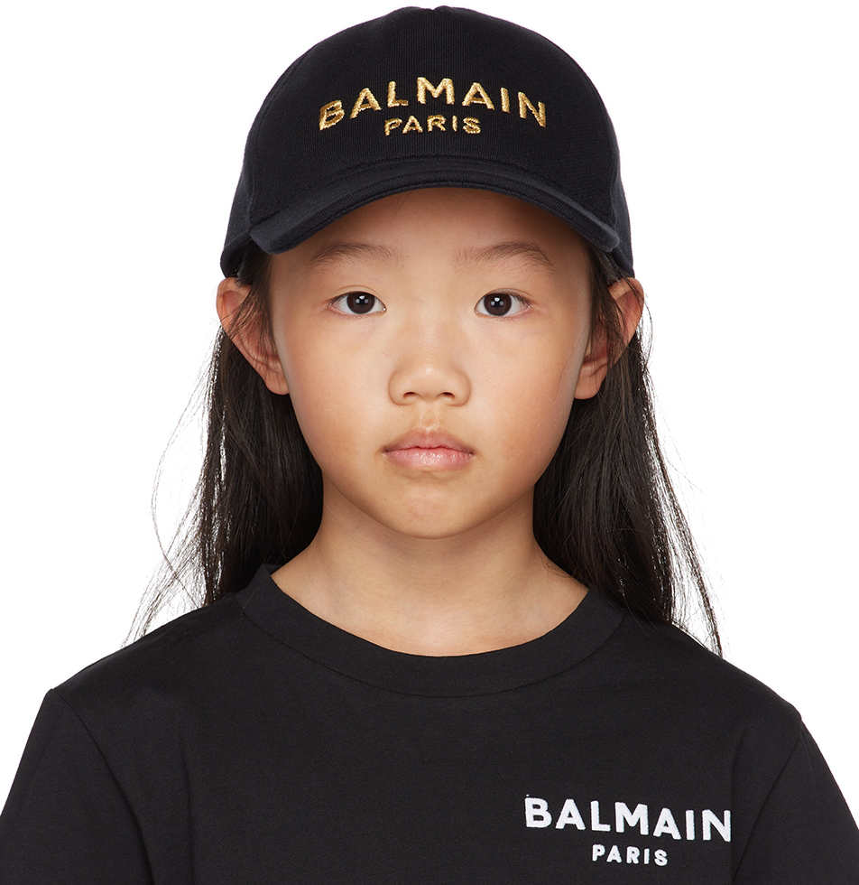 Kids Black Logo Cap by Balmain | SSENSE Canada