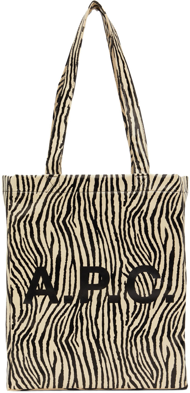 A.P.C. Black & White Lou Tote Bag