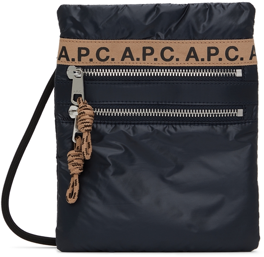 A.p.c. Navy Repeat Pouch In Iaf Steel Blue