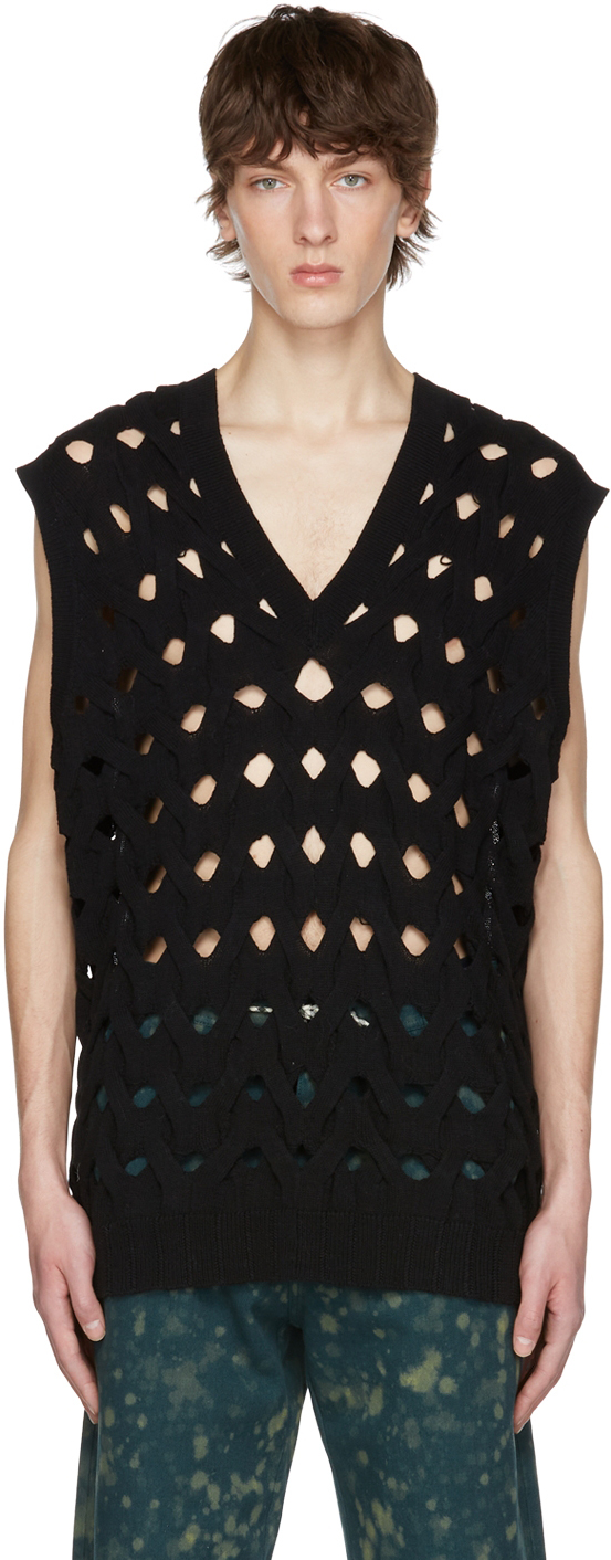 A PERSONAL NOTE 73 Black Cotton Vest