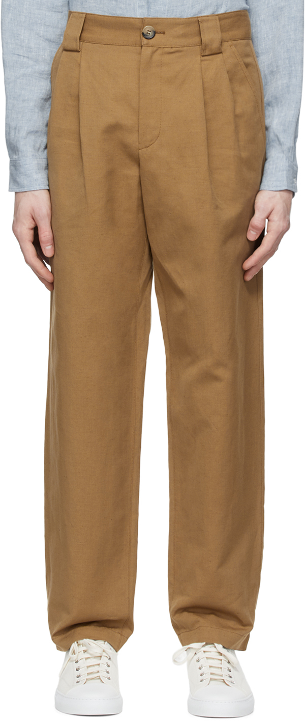 Apc Brown Eddy Trousers In Cab Camel