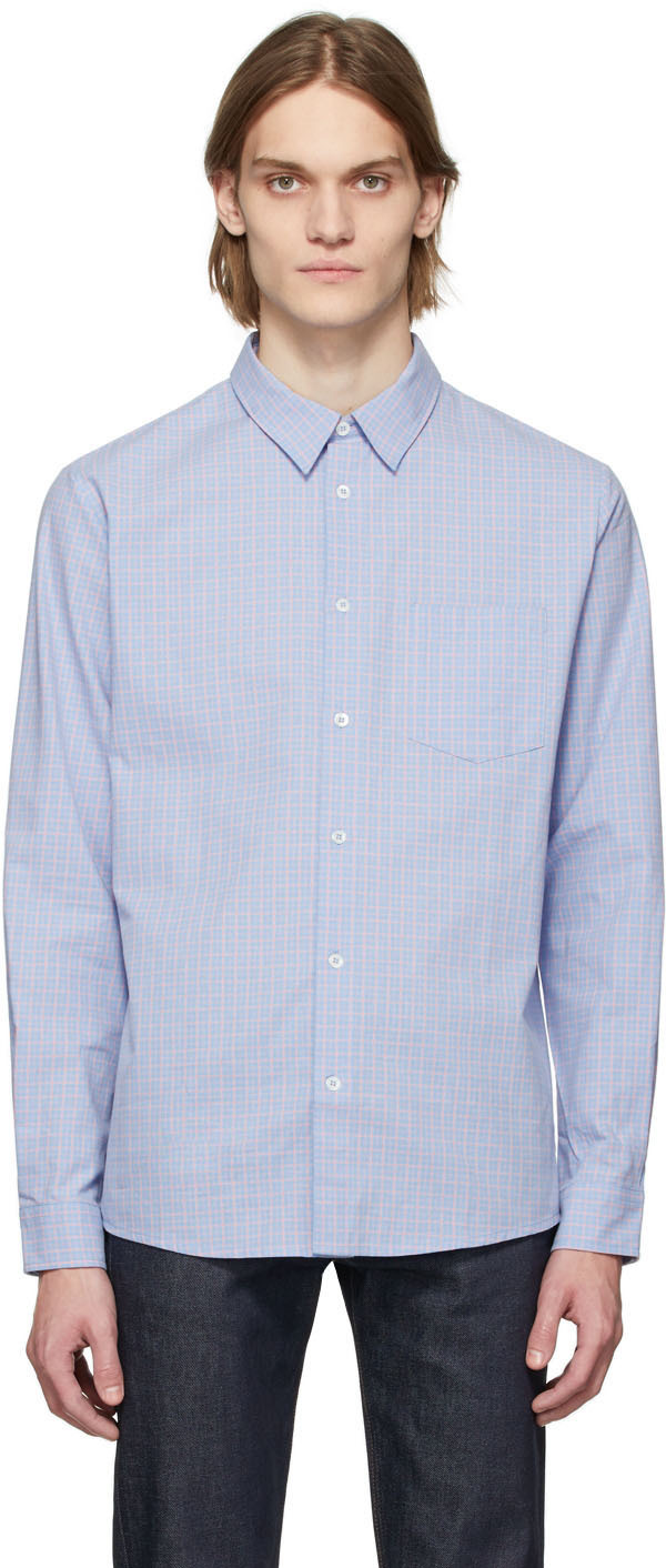 Blue & Pink Clement Shirt by A.P.C. on Sale