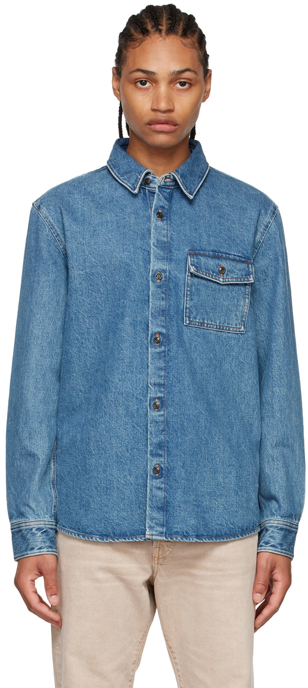 A.P.C.: Indigo Valerian Shirt | SSENSE Canada