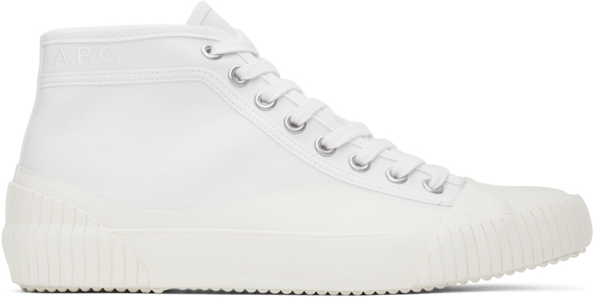 A.p.c. White Iggy High-top Sneakers In Aab White