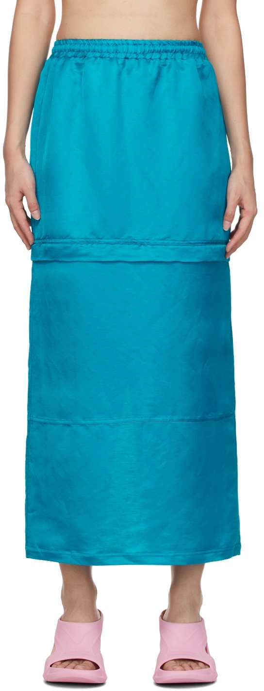 Blue Two-Way Zip Skirt