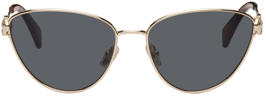 Gold Metal Cat-Eye Sunglasses