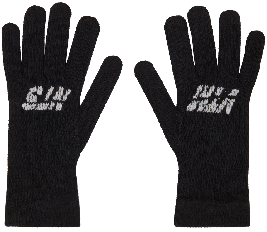 Black Logo Gloves