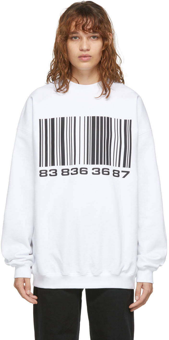 White Big Barcode Sweatshirt