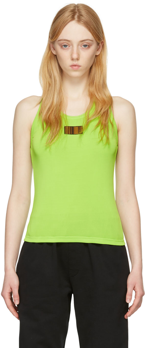 Green Barcode Tank Top