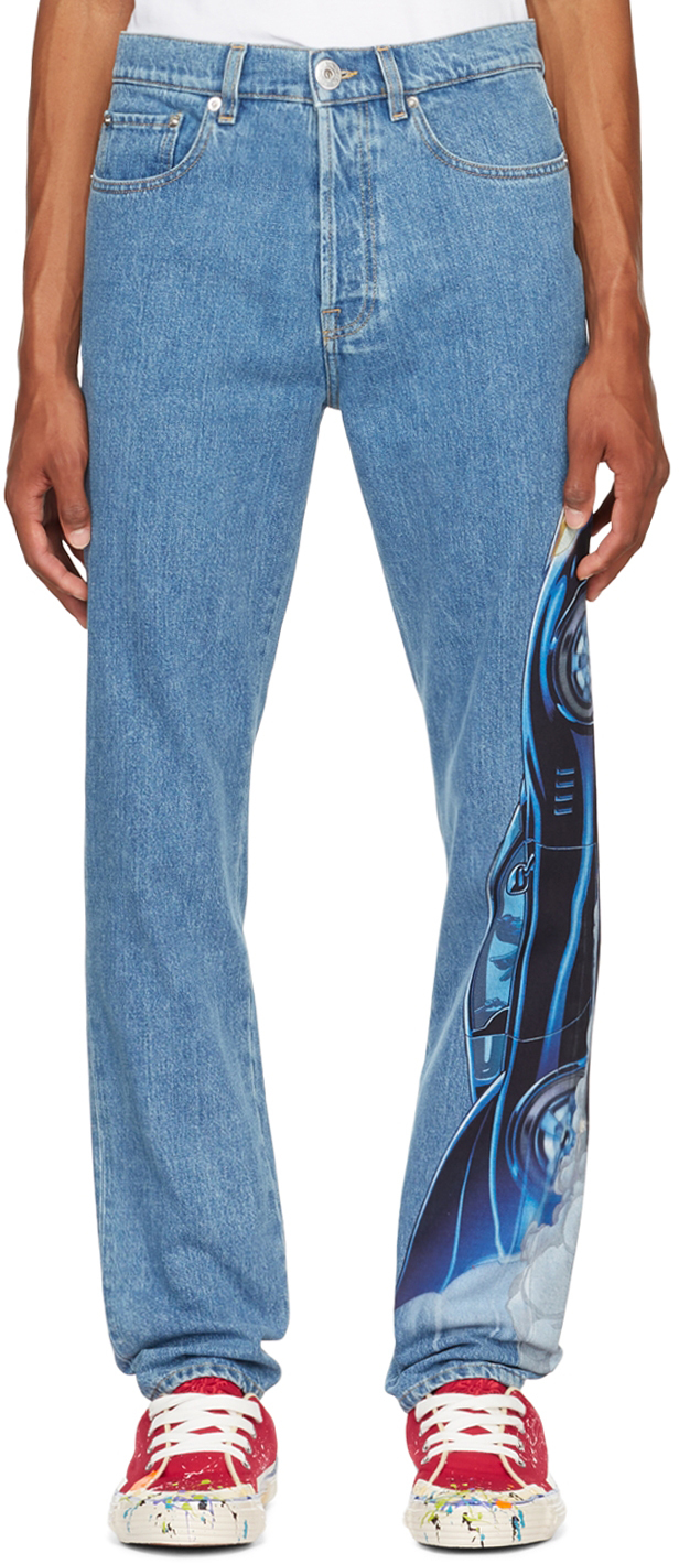 Blue Tapered Jeans Ssense Uomo Abbigliamento Pantaloni e jeans Jeans Jeans affosulati 