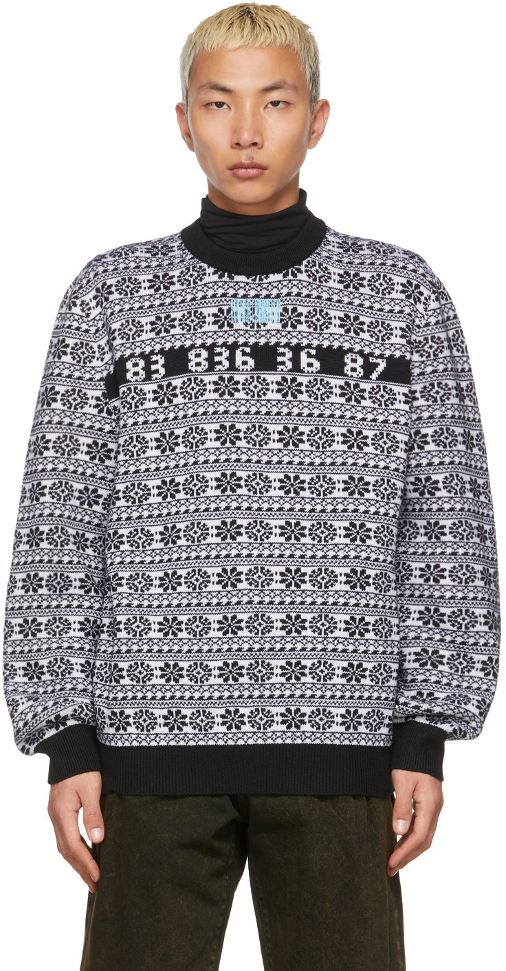 Black & White Number Nordic Sweater