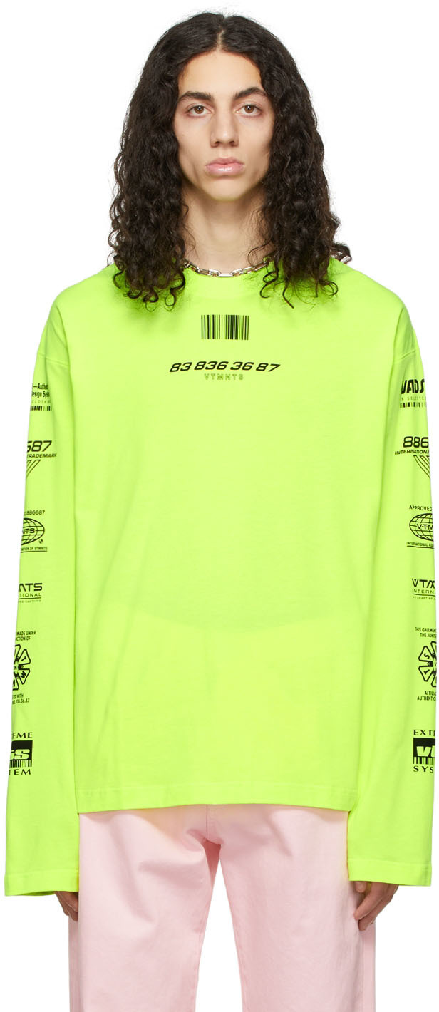 VTMNTS: Yellow All Rights Reserved T-Shirt | SSENSE Canada