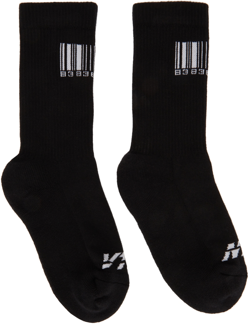 VTMNTS: Black Barcode Socks | SSENSE
