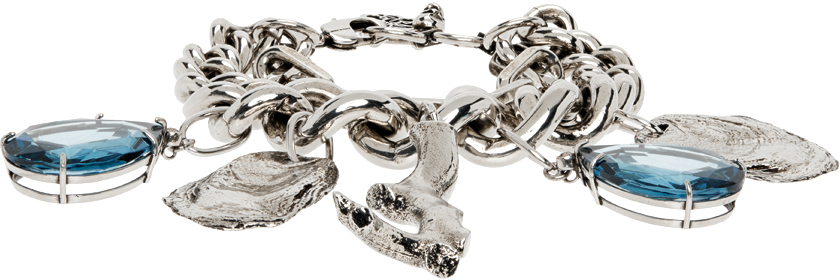 Alexander McQueen Silver Chain Charm Bracelet