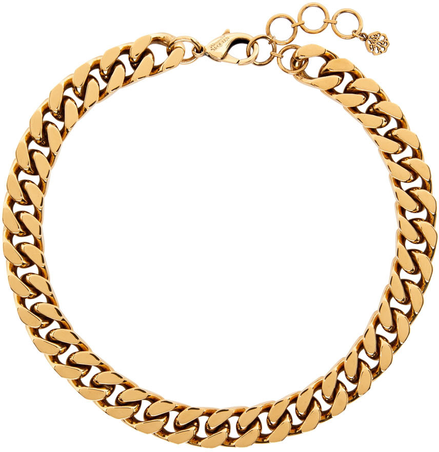 Alexander McQueen Gold Curb Chain Choker