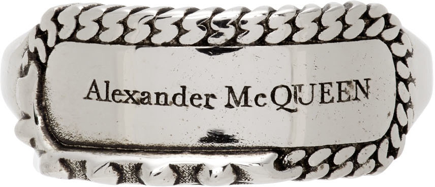 Alexander McQueen Silver Tag Ring