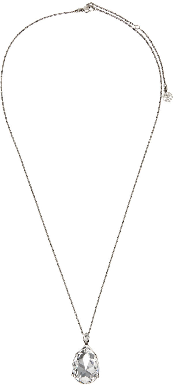Alexander McQueen Silver Jewel Drop Necklace