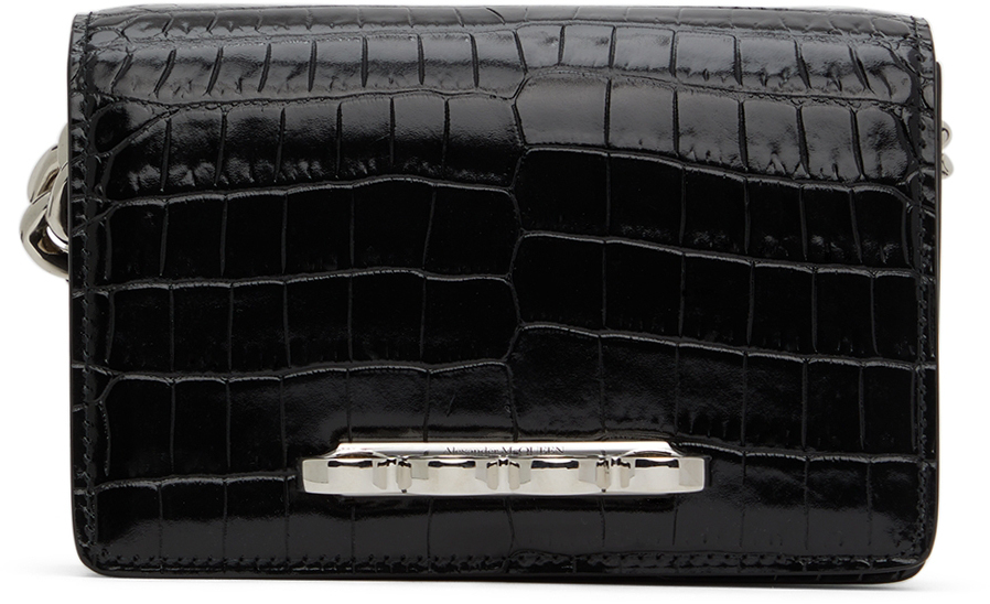 Alexander McQueen Black 'The Four Ring' Mini Top Handle Bag