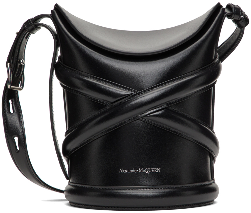 Alexander McQueen Black The Curve Bucket Bag