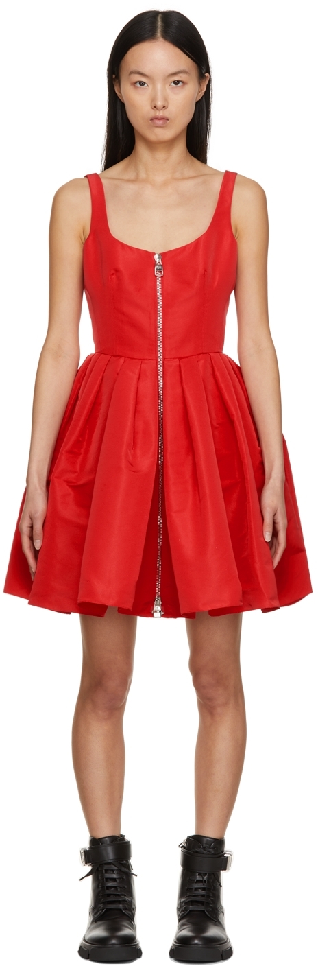 Red Zip Detail Dress
