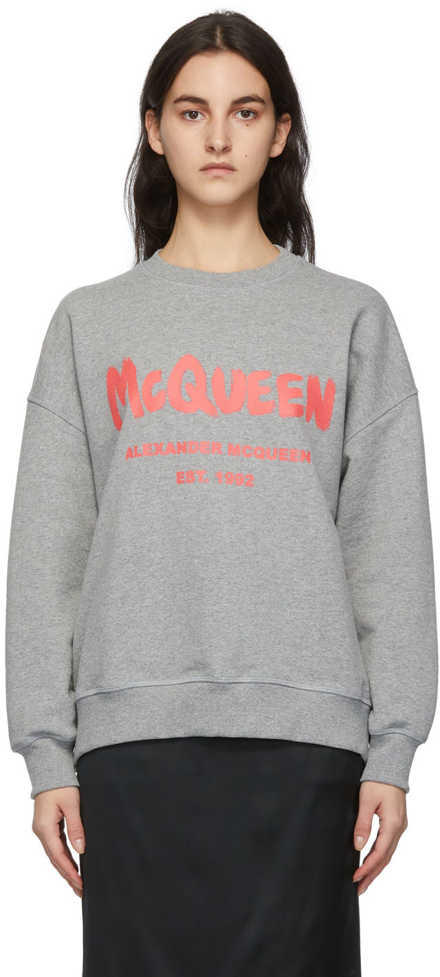Alexander McQueen Grey McQueen Graffiti Sweatshirt