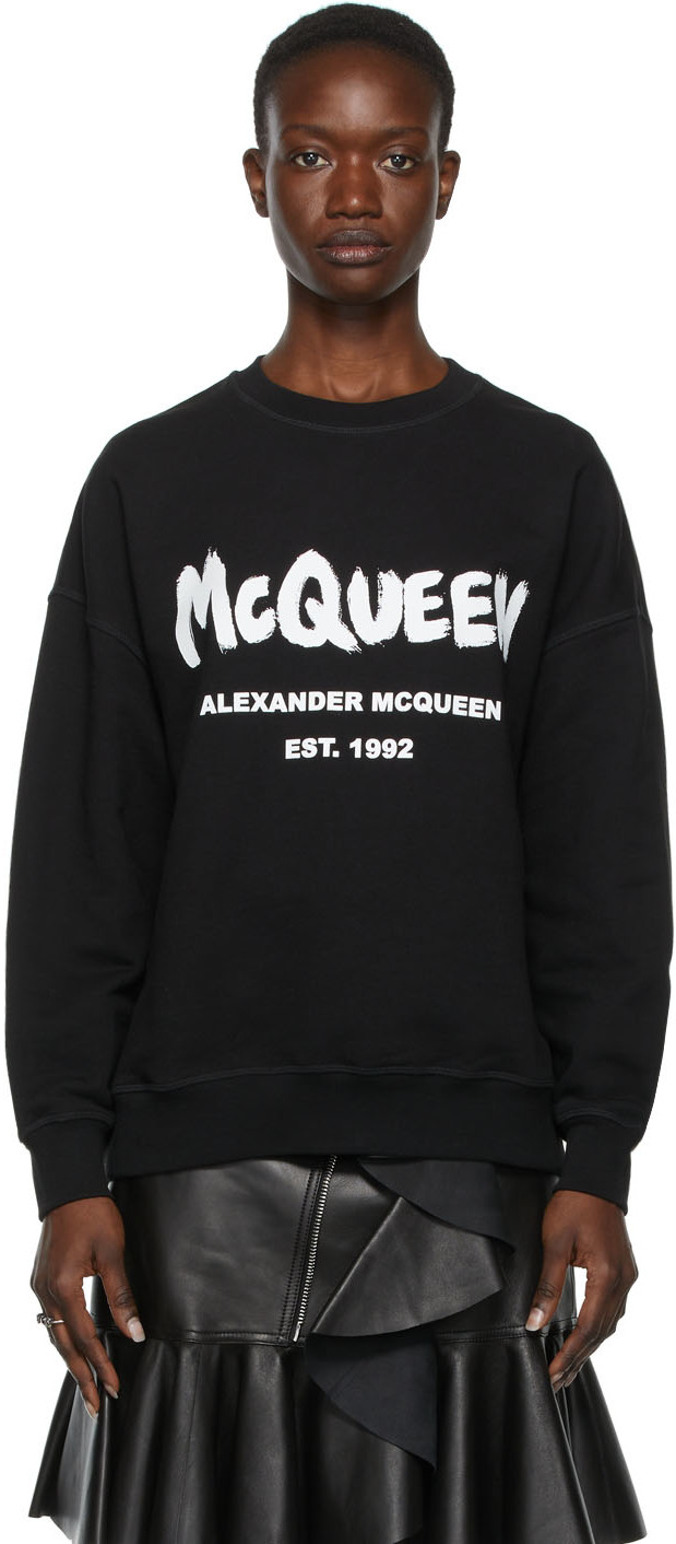 Alexander McQueen Black Logo Print Sweatshirt