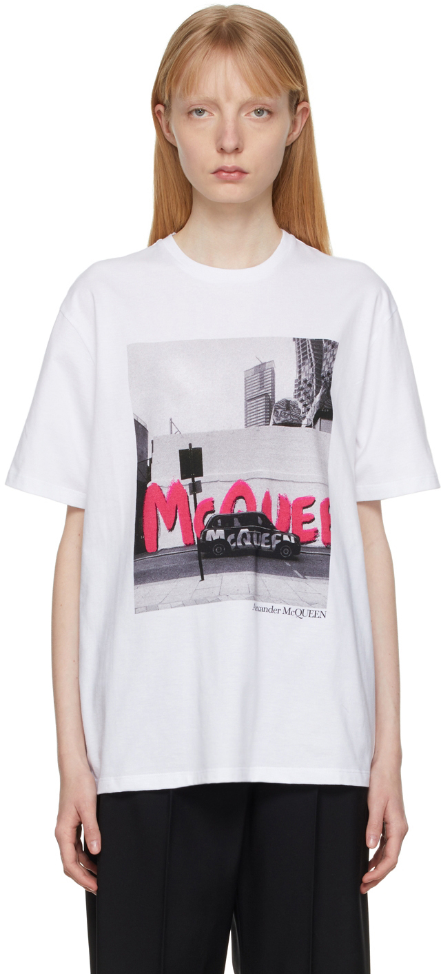 Alexander McQueen White London Graffiti T-Shirt