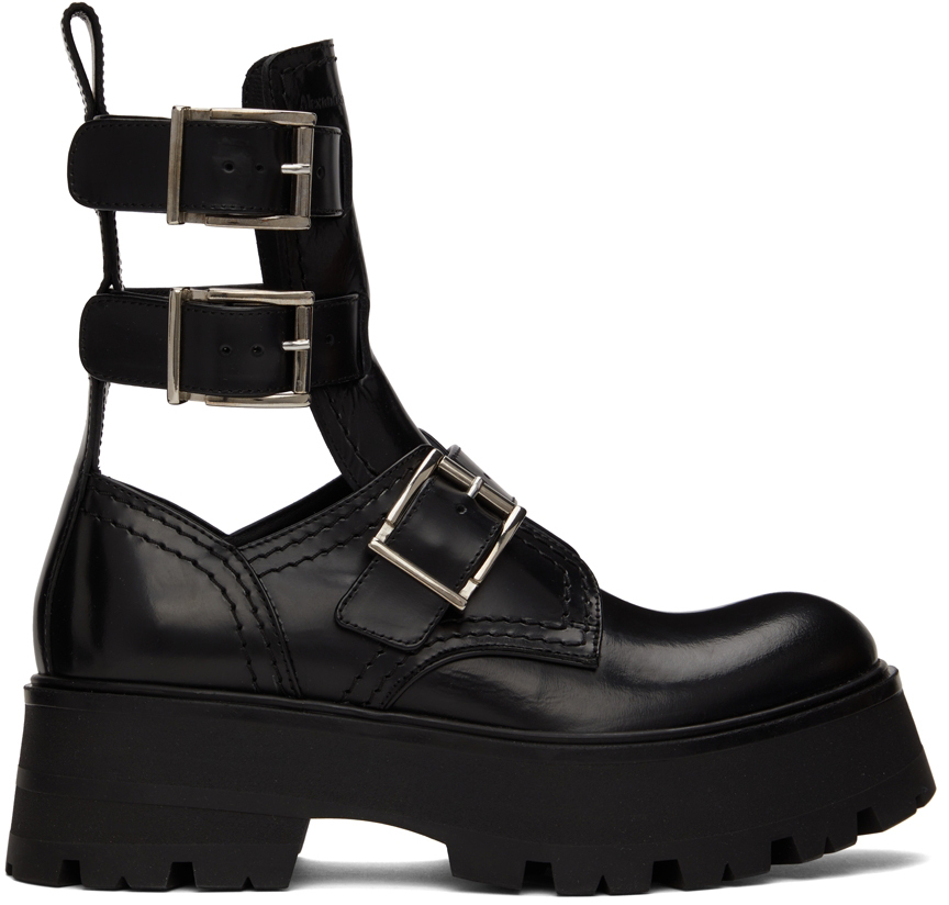 Femme Chaussures Bottes Bottes hauteur mi-mollet Bottes Alexander McQueen en coloris Noir 