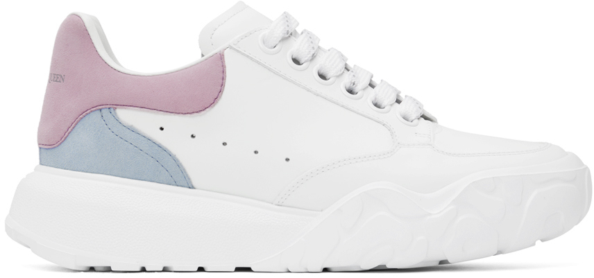 Alexander McQueen Leather Court Lace-up Sneakers in White - Save 71% Pink Womens Trainers Alexander McQueen Trainers 
