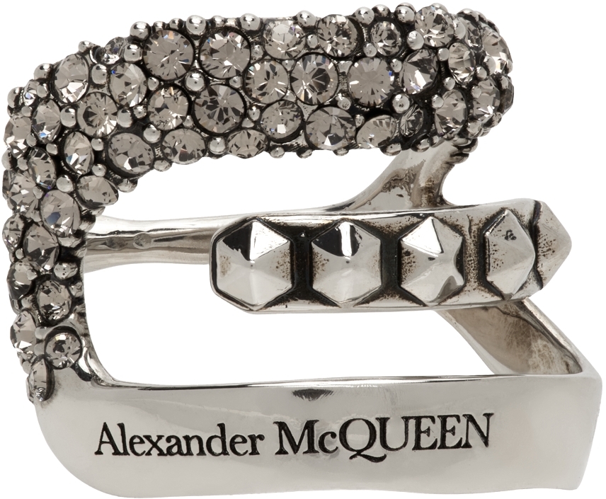 Alexander McQueen Silver Pave Ear Cuff