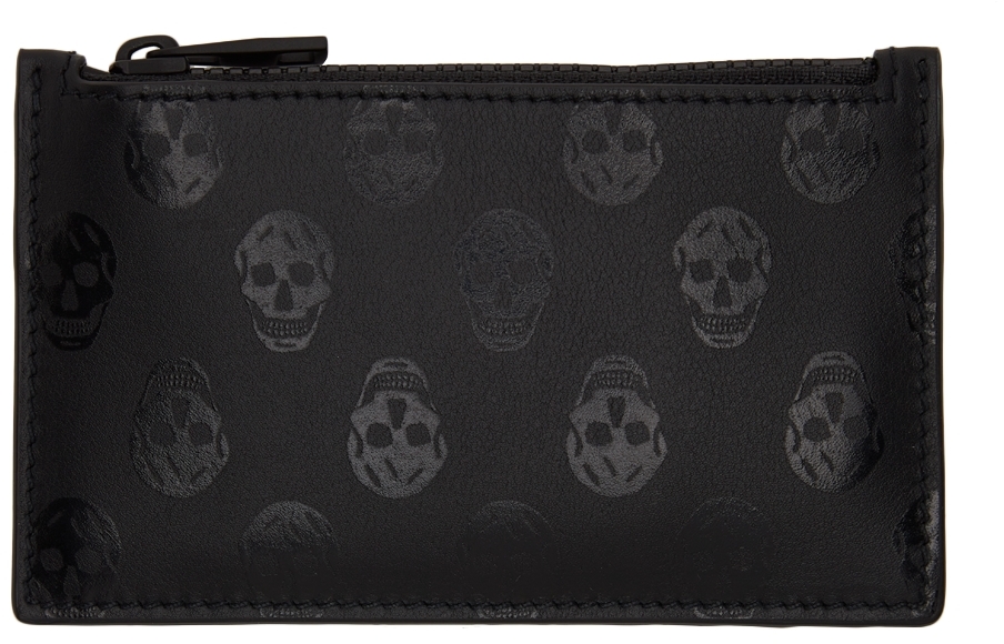 Alexander McQueen Black Biker Skull Card Holder SSENSE