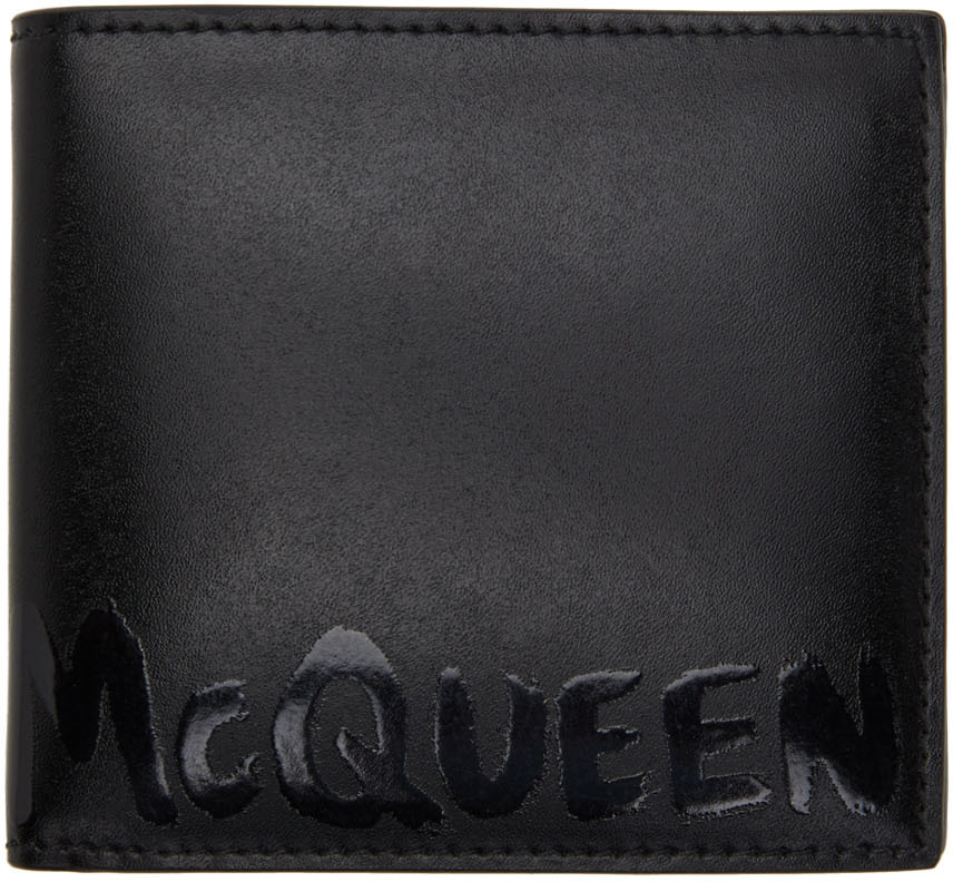 Mens Accessories Wallets and cardholders Alexander McQueen Leather Logo Card Holder in Black for Men 