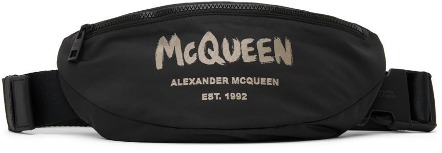 Alexander McQueen Black Logo Belt Pouch