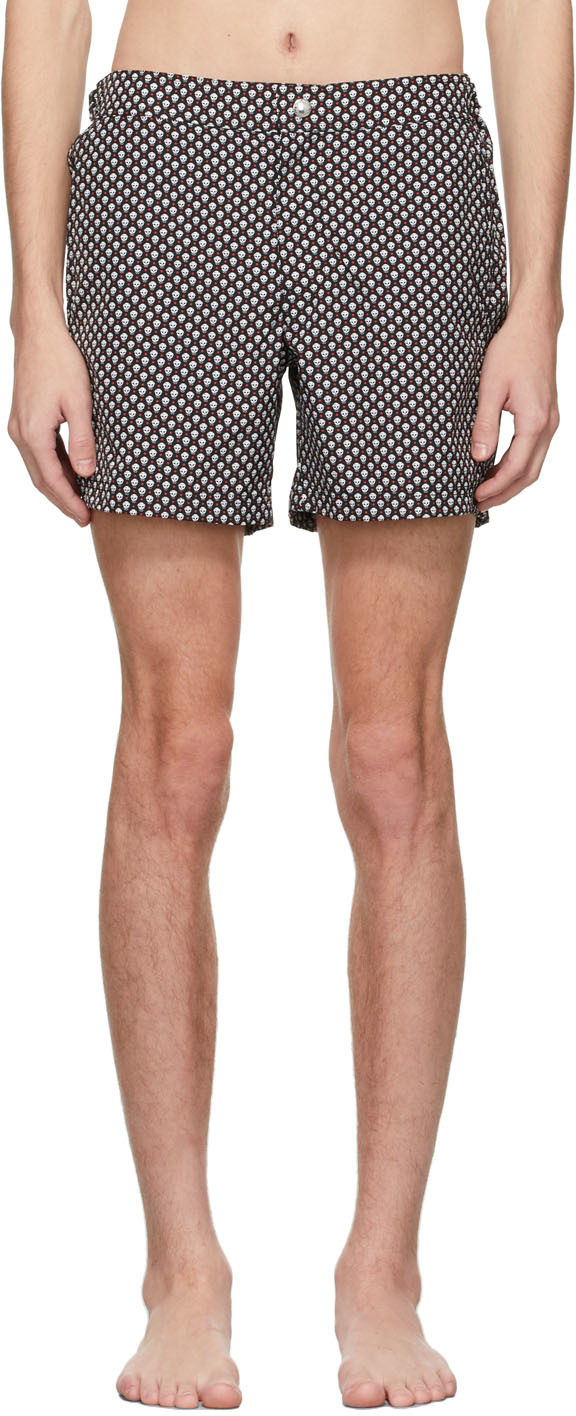 Black & White Skull Swim Shorts