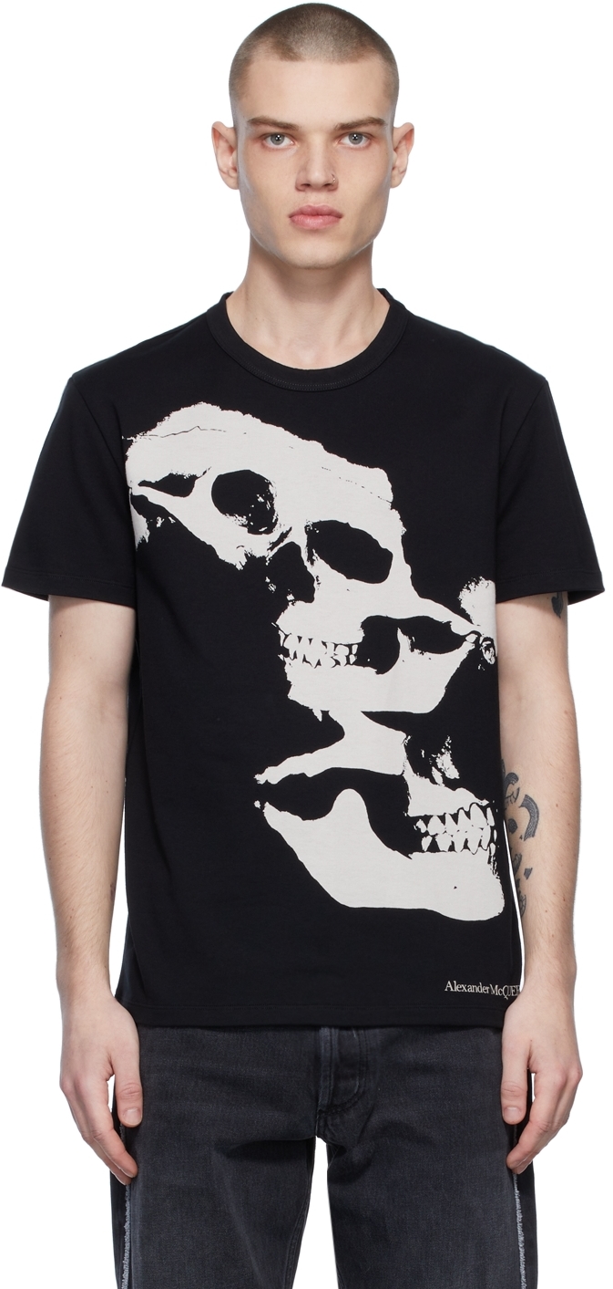 Alexander McQueen Black Distorted Skull T-Shirt