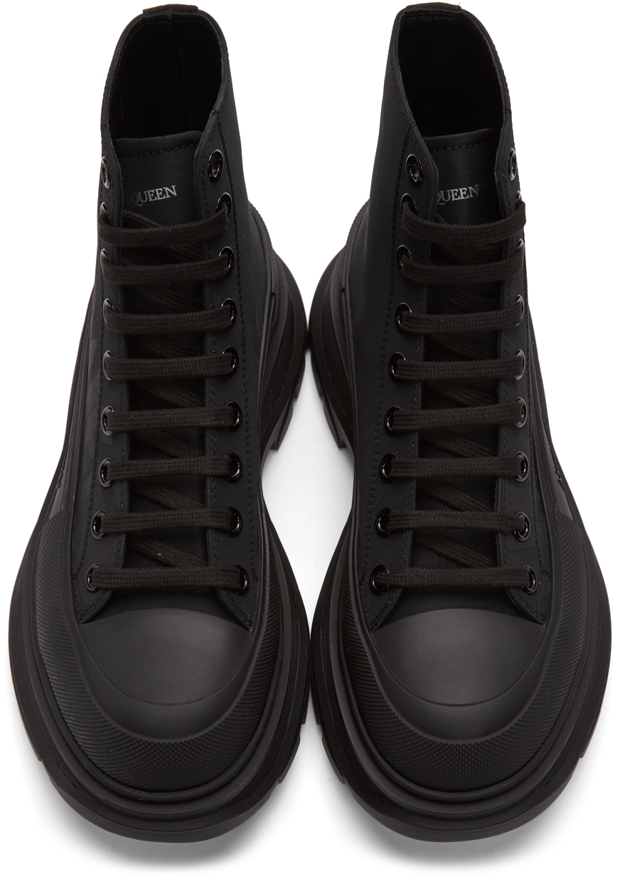 Alexander McQueen Black Tread Slick High-Top Sneakers