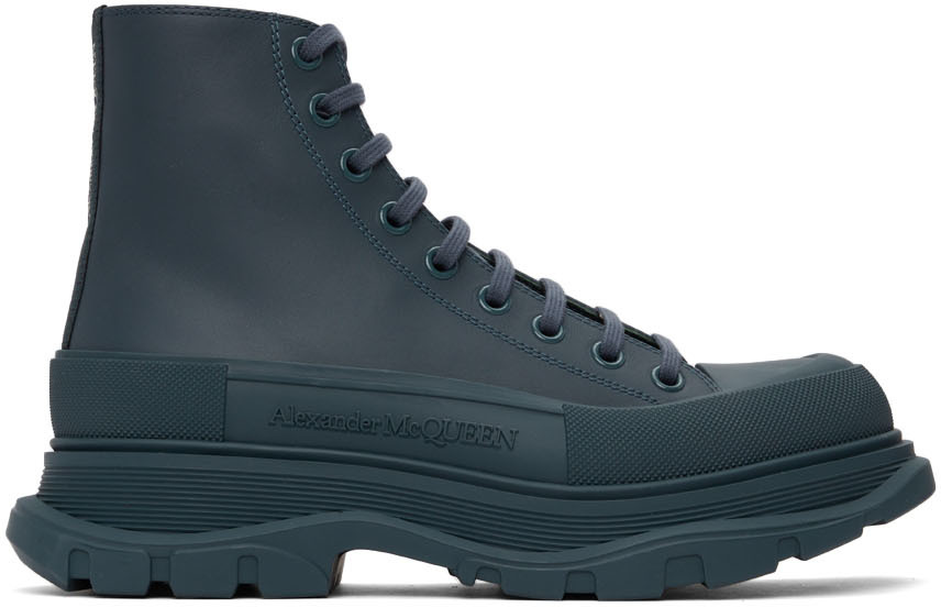 Alexander McQueen Grey Tread Slick High Sneakers