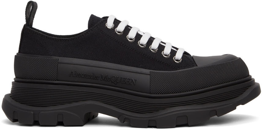 Alexander McQueen: Black Tread Slick Sneakers | SSENSE