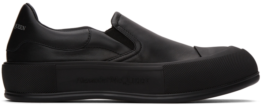 Alexander McQueen Black Deck Skate Plimsoll Sneakers