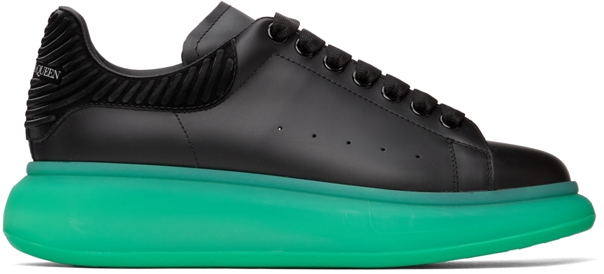 Alexander McQueen Black & Green Oversized Sneakers