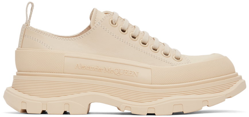Alexander McQueen Beige Tread Slick Sneakers