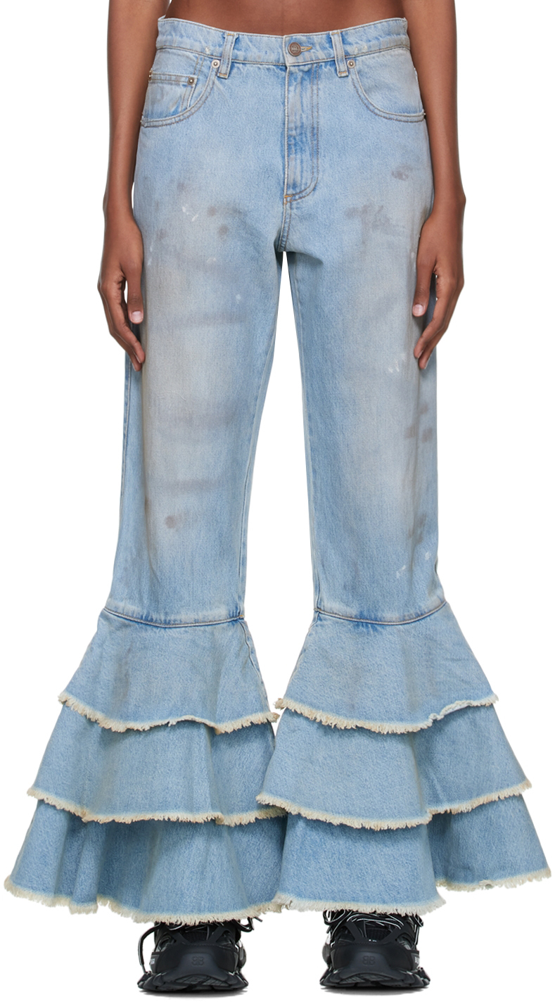 ERL BLUE TIERED JEANS