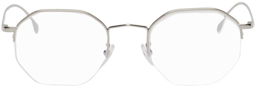 Paul Smith Silver Metal Optical Glasses In Shiny Silver