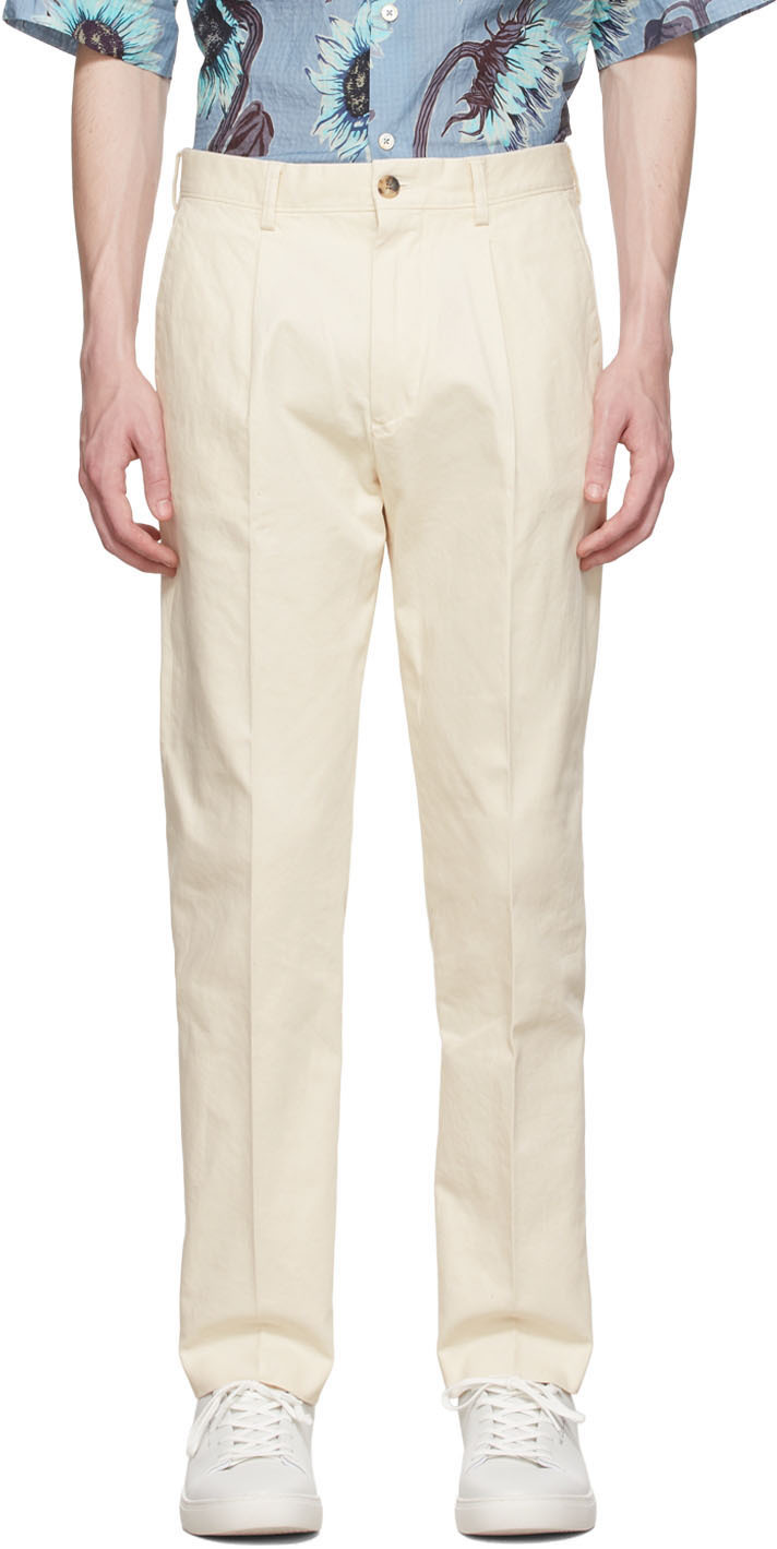 Paul Smith Off-White Cotton Trousers